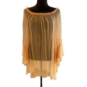 INDAH - Peach Silk Off Shoulder Blouse - NWOT - RARE